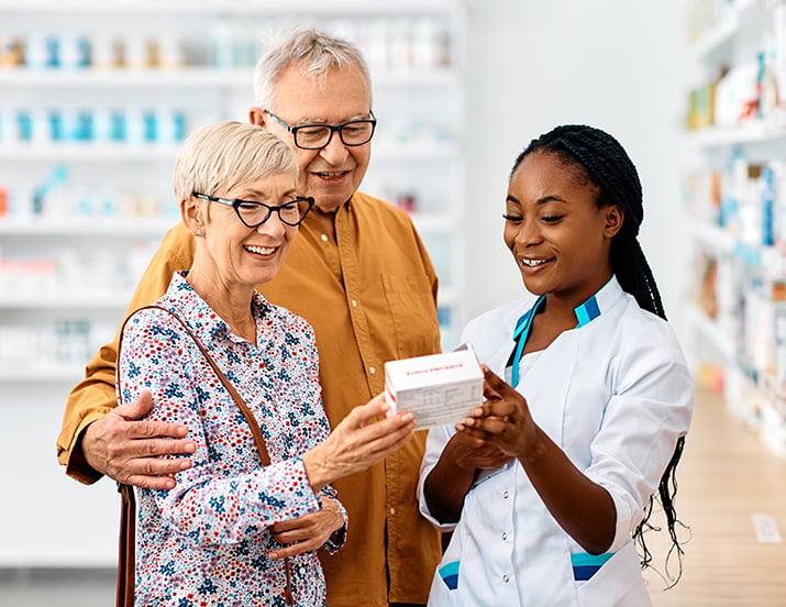 Elderly people speaking to someone